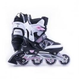 Spokey SPEEDSTAR ABEC7 Carbon vel. 33-36 černá barva/bílá barva/růžová barva