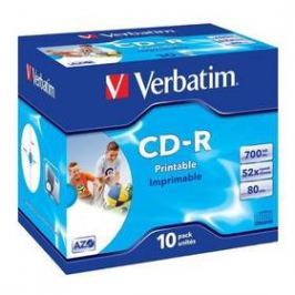 Verbatim CD-R 700MB/80min. 52x, printable, jewel box, 10ks (43325)