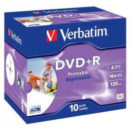Verbatim DVD+R 4,7GB, 16x, printable, jewel box, 10ks (43508)