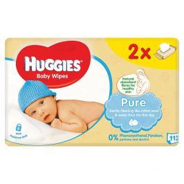Huggies Pure dětské ubrousky Duo 2 x 56 ks