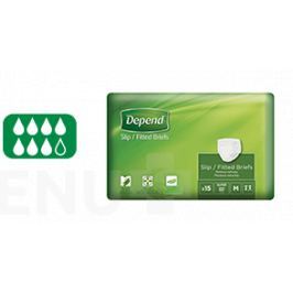 KALHOTKY ABSORPČNÍ PLENKOVÉ PRODYŠNÉ DEPEND SUPER LARGE BOKY 120-150CM,3265ML,(1738),15KS