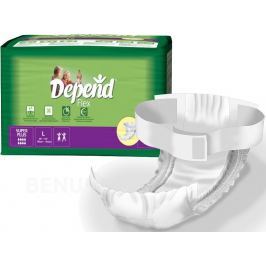 KALHOTKY ABSORPČNÍ PLENKOVÉ DEPEND FLEX SUPER PLUS L BOKY 95-135CM,S UPÍNACÍM PÁSEM,3400ML,14KS