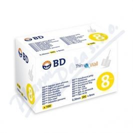 JEHLY BD PRO INZULÍNOVÁ PERA 0,30MM(30G)X8MM,TENKOSTĚNNÁ,100KS