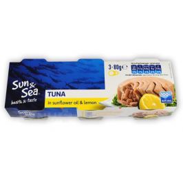 Tuňák ve slunečnic. oleji s citrónem 3x80g Sun&Sea