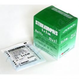 KOMPRESY Z GÁZY STERILKOMPRES STERILNÍ 5X5CM,8 VRSTEV,17 NITÍ,25X2KS